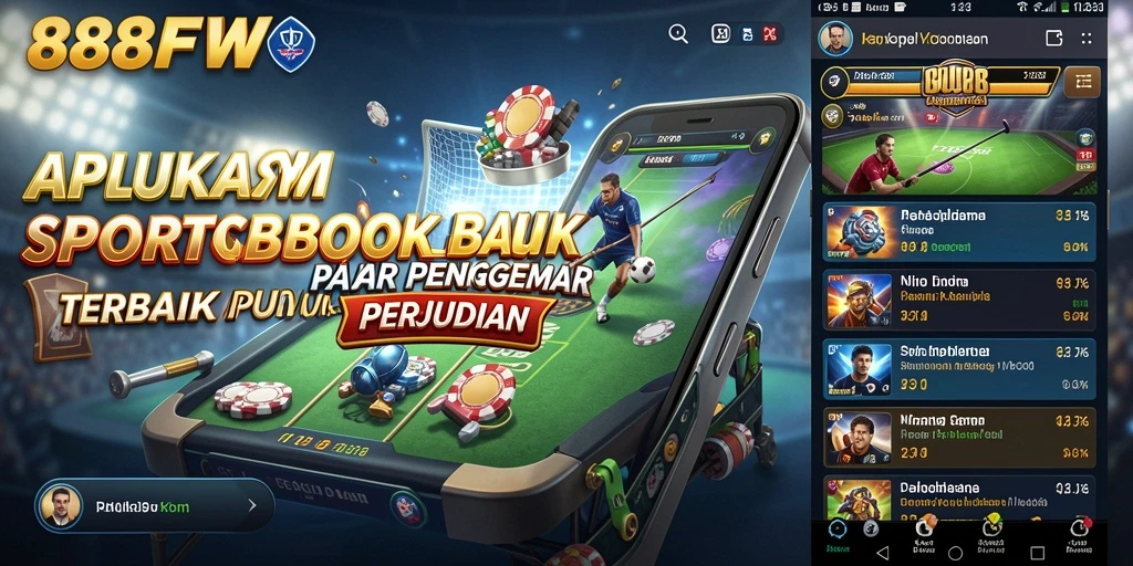 Tampilan utama 888FW menampilkan berbagai pilihan taruhan olahraga.