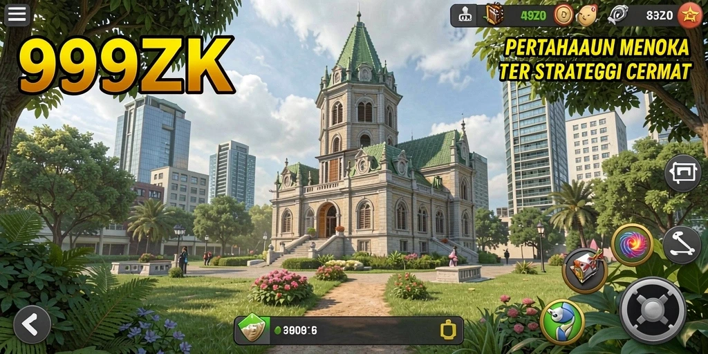Screenshot utama 999ZK menunjukkan pertarungan mendebarkan di Tower Defense.