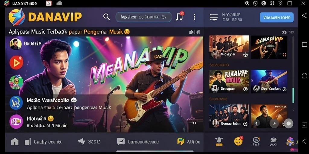 Tampilan gameplay DANAVIP yang mengesankan dan menarik dalam menikmati musik.