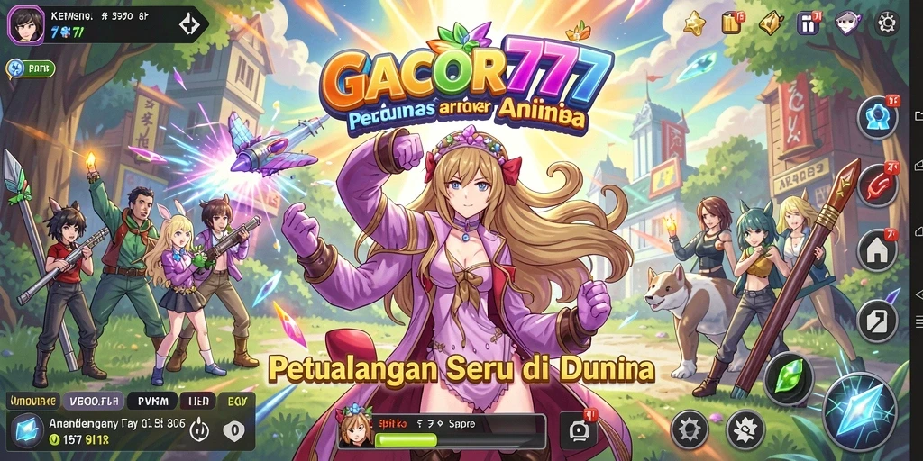 Tampilan gameplay menarik GACOR777 dengan karakter anime ikonik.