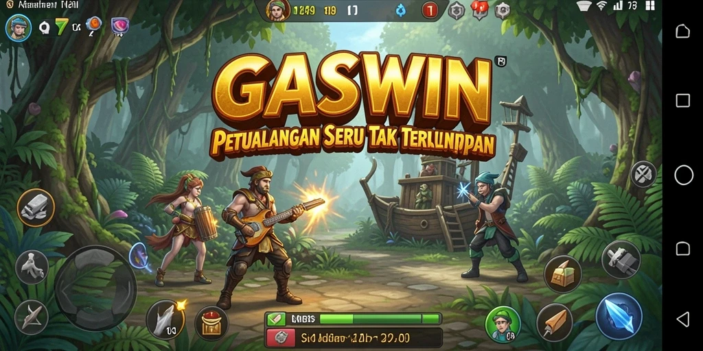 Gameplay GASWIN yang seru dan penuh tantangan di dunia petualangan.