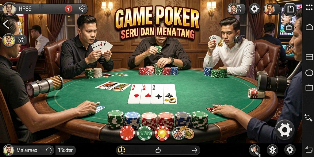 Tampilan menarik dari gameplay Poker di HR89.