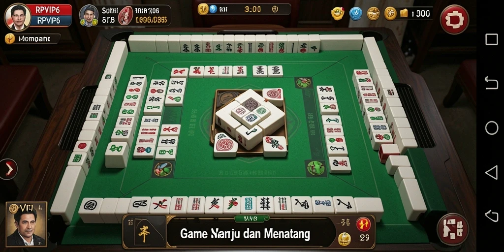 Screenshot gameplay RPVIP6 menampilkan tantangan Mahjong yang seru.