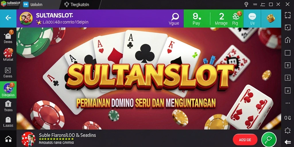 Screenshot SULTANSLOT menampilkan serunya gameplay Domino.
