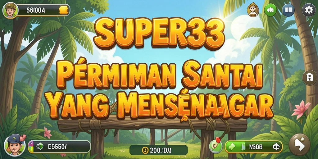 Tampilan gameplay SUPER33 yang penuh warna dan menyenangkan.