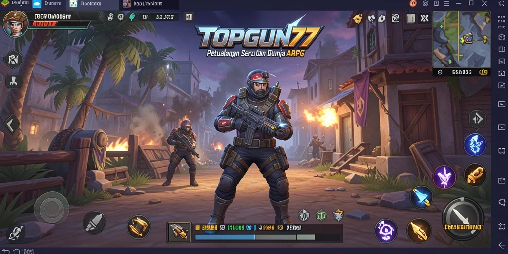 Tampilan menarik dari gameplay menyerang monster di TOPGUN77.