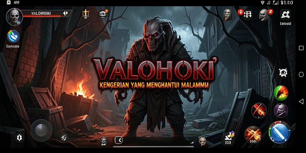 Gameplay VALOHOKI menampilkan suasana horor yang mencekam dan penuh ketegangan.