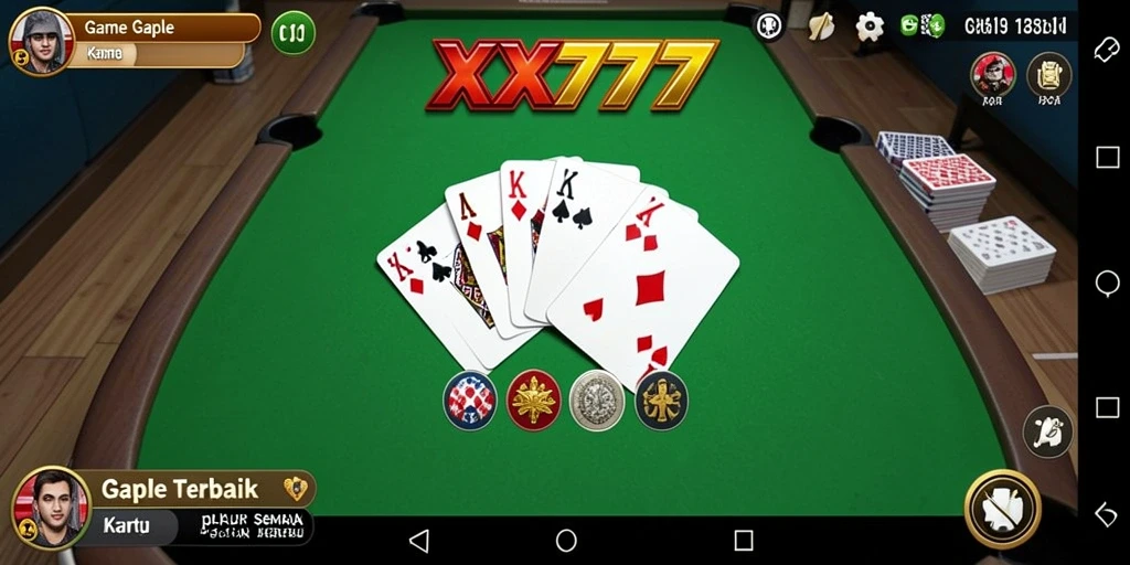 Tampilan gameplay Gaple yang menarik di XXX777.